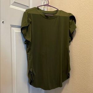 2 shirt bundle Olive Green and Cream Ruffle Sleeve Women's Tops